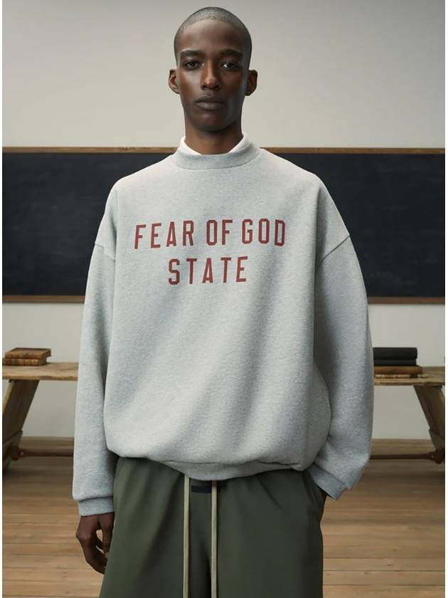 Fleece Crew Neck Dark Heather 192BT246261F - FEAR OF GOD ESSENTIALS - BALAAN 3