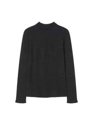 Women s Cashmere Ribbed Mock Neck Sweater Black 271458 - EMPORIO ARMANI - BALAAN 1