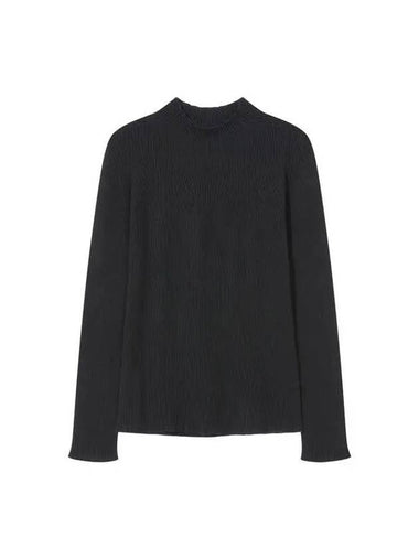 Women s Cashmere Ribbed Mock Neck Sweater Black 271458 - EMPORIO ARMANI - BALAAN 1