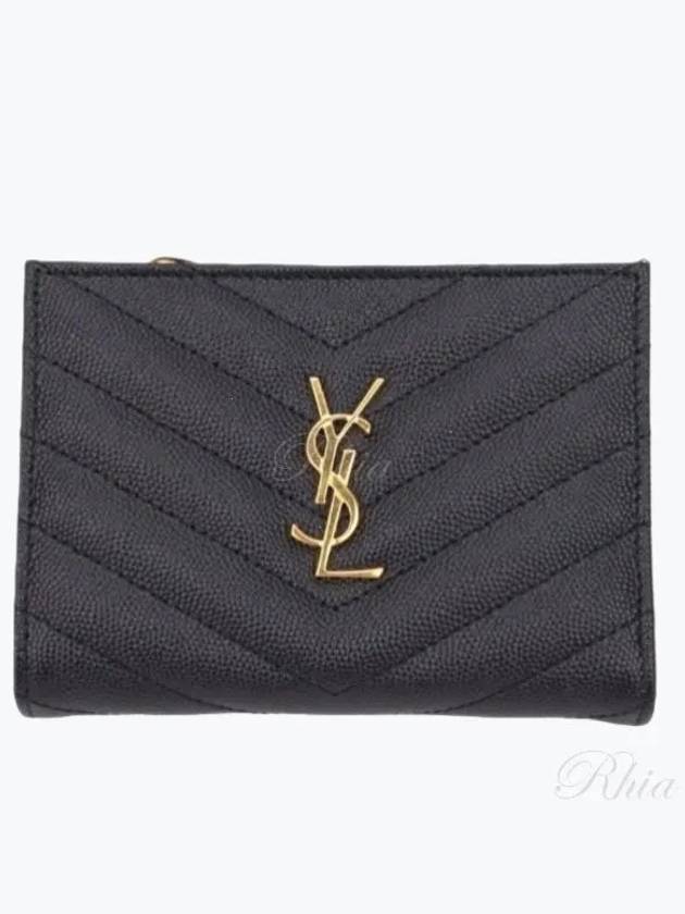 Gold two stage zipper wallet 668287 BOW01 - SAINT LAURENT - BALAAN 1