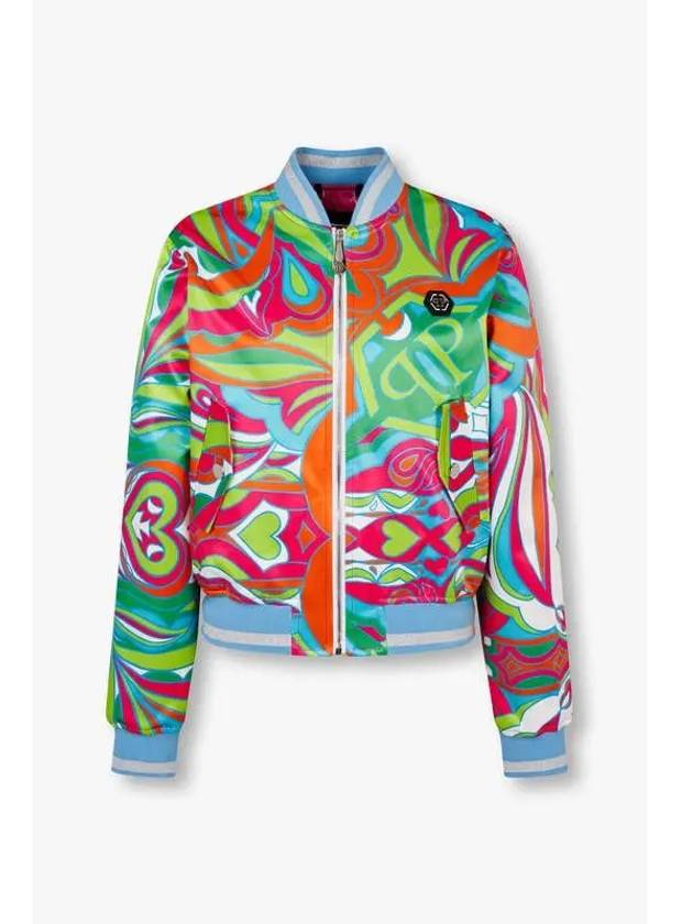 Women s Circus Satin Zip up Bomber Jacket Multi - PHILIPP PLEIN - BALAAN 1