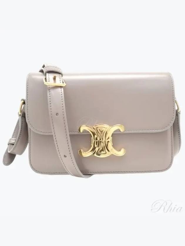 Teen Triomphe Shiny Calfskin Cross Bag Pebble - CELINE - BALAAN 2