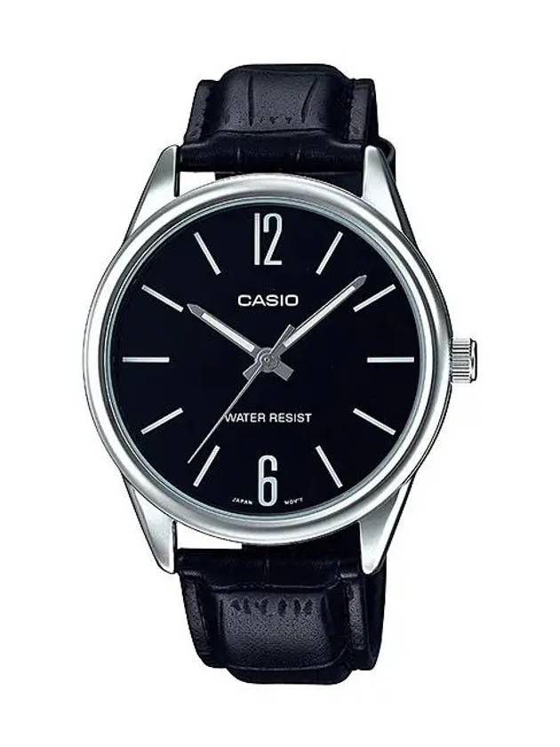 Men s Leather Wrist Watch MTP V005L 1B - CASIO - BALAAN 2