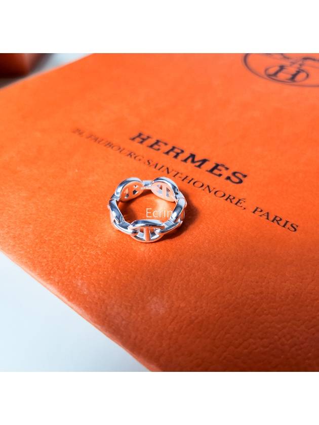 Small Chaine D'Ancre Enchainee Ring Silver - HERMES - BALAAN 9