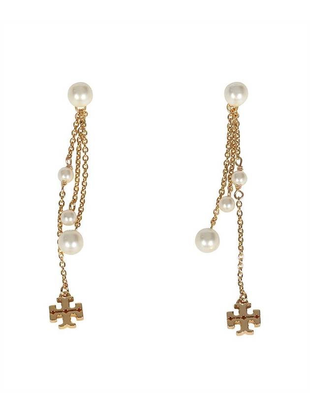 Long Kira Pearl Drop Earrings Gold - TORY BURCH - BALAAN 1