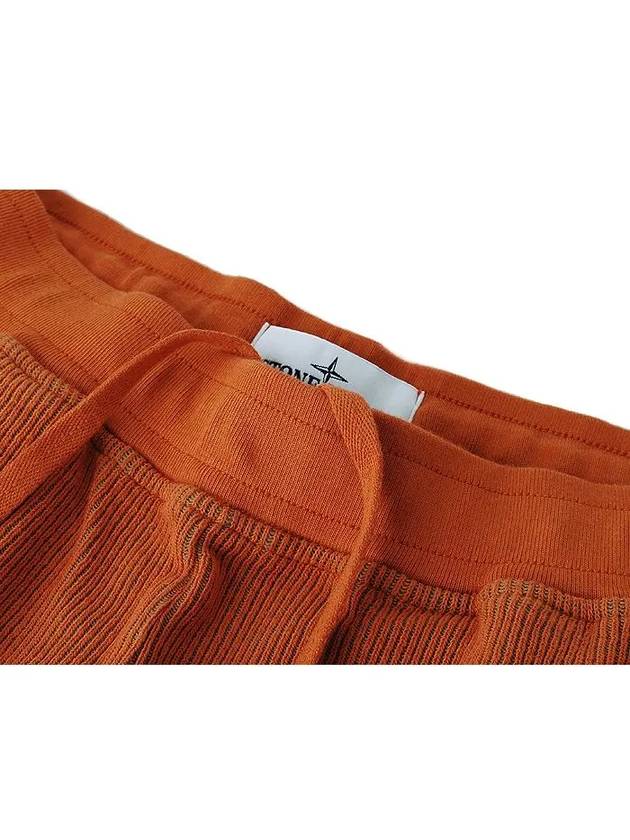 Men's Wappen Patch Ribbed Training Shorts Orange - STONE ISLAND - BALAAN 4