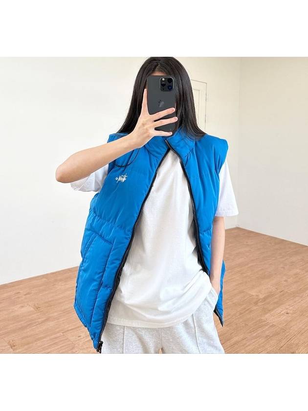 Graffiti Reversible Puffer Vest Mid Blue Black - STUSSY - BALAAN 3