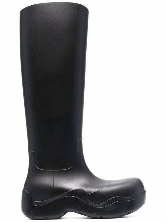 Rubber High Puddle Rain Boots Black - BOTTEGA VENETA - BALAAN 1