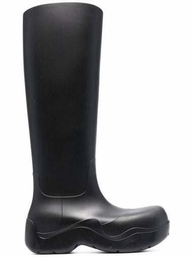 Puddle Rubber High Rain Boots Black - BOTTEGA VENETA - BALAAN 1