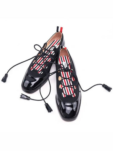 Calfskin patent leather Gilly ballerina flat shoes FFF080A 06093 001 - THOM BROWNE - BALAAN 1