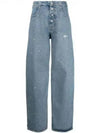 Leg Denim Cotton Wide Jeans Blue - MAISON MARGIELA - BALAAN 2