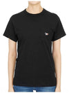 Tricolor Fox Patch Classic Pocket Short Sleeve T-Shirt Black - MAISON KITSUNE - BALAAN 2