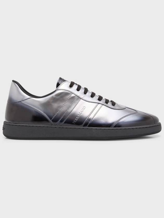 Leather Low Top Sneakers Silver - SALVATORE FERRAGAMO - BALAAN 2