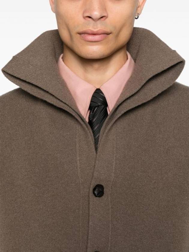 Double Layer Neckline Cardigan Brown - BOTTEGA VENETA - BALAAN 3