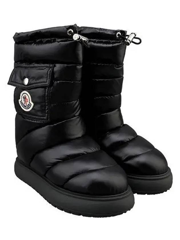 4H00070 M2707 999 Women s Logo Patch Boots Black 1062992 - MONCLER - BALAAN 1