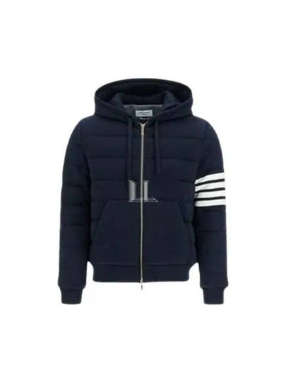 Hooded Virgin Wool Padded Navy - THOM BROWNE - BALAAN 2