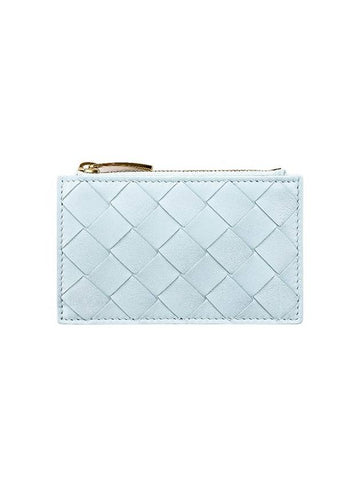 Intrecciato Zipper Coin Purse Teal Washed - BOTTEGA VENETA - BALAAN 1