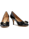 Carla Vara Bow Pumps Black - SALVATORE FERRAGAMO - BALAAN.