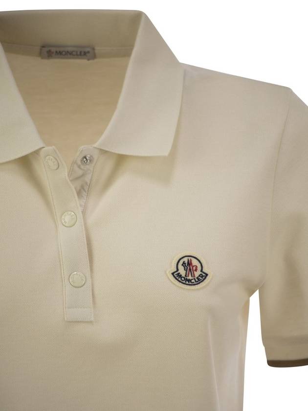 Cotton pique polo shirt with logo patch - MONCLER - BALAAN 4