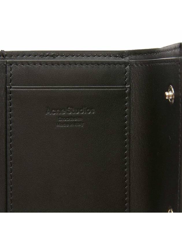 Logo Tri-Fold Leather Half Wallet Black - ACNE STUDIOS - BALAAN 5