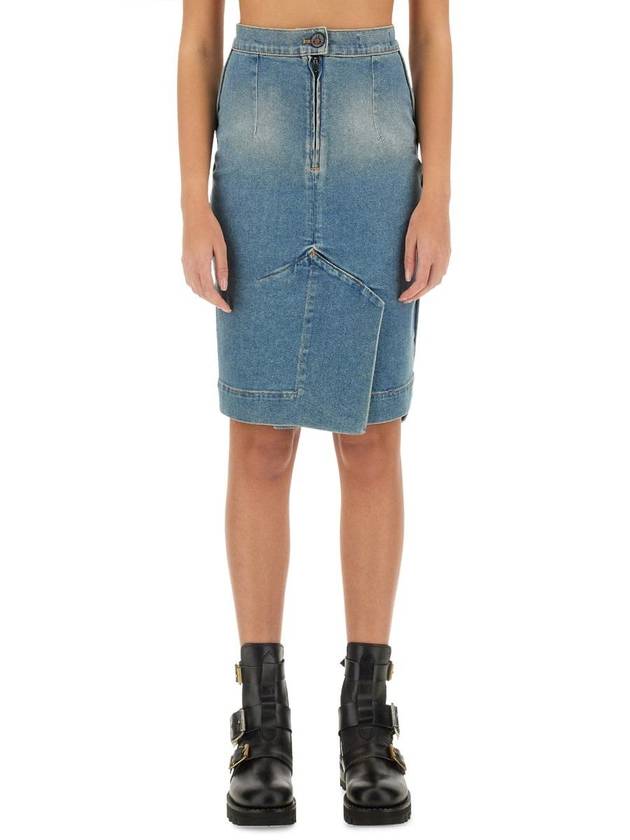 Vivienne Westwood Denim Midi Skirt - VIVIENNE WESTWOOD - BALAAN 1