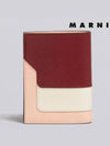 Saffiano Leather Color Block Half Wallet Red - MARNI - BALAAN 4