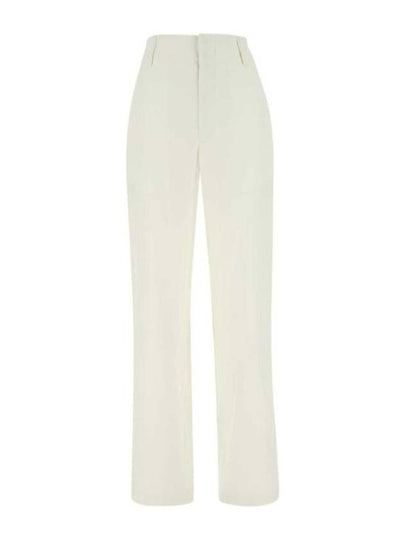 Compact Cotton Trousers Straight Pants White - BOTTEGA VENETA - BALAAN 2