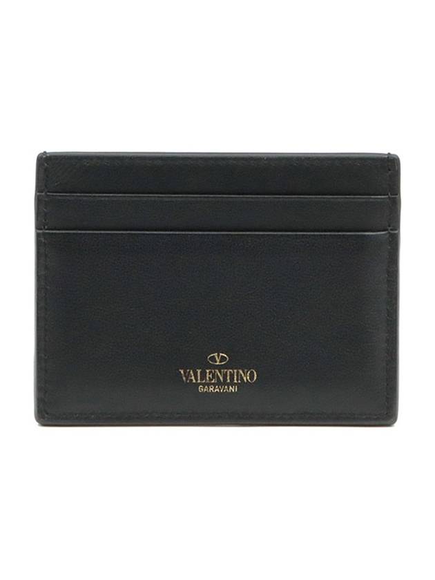 Black Calfskin Rockstud Card Wallet UW2P0486BOL - VALENTINO - BALAAN 3