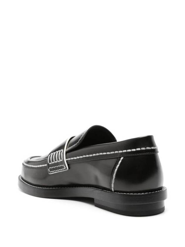 Stitch Detail Leather Loafers Black - ALEXANDER MCQUEEN - BALAAN 5