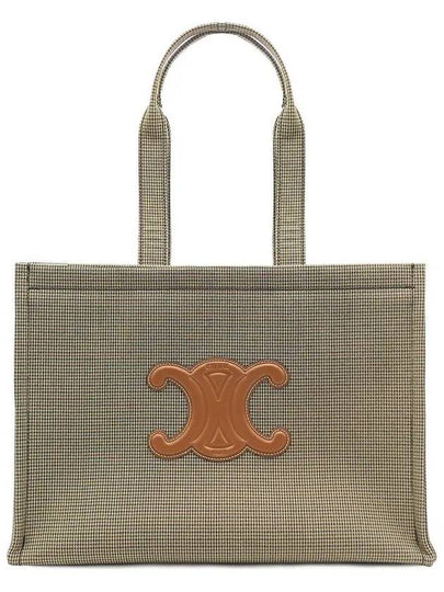 Pied De Poule Textile Large Cabas Thais Tote Bag - CELINE - BALAAN 2