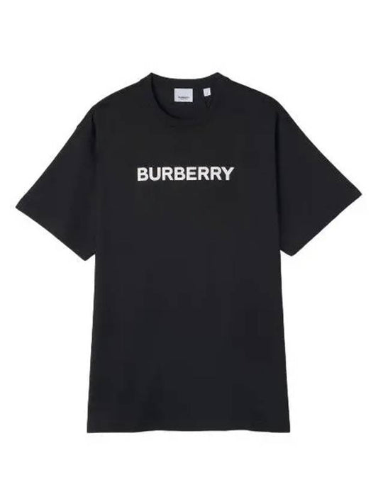 Front logo print short sleeve t shirt black - BURBERRY - BALAAN 1