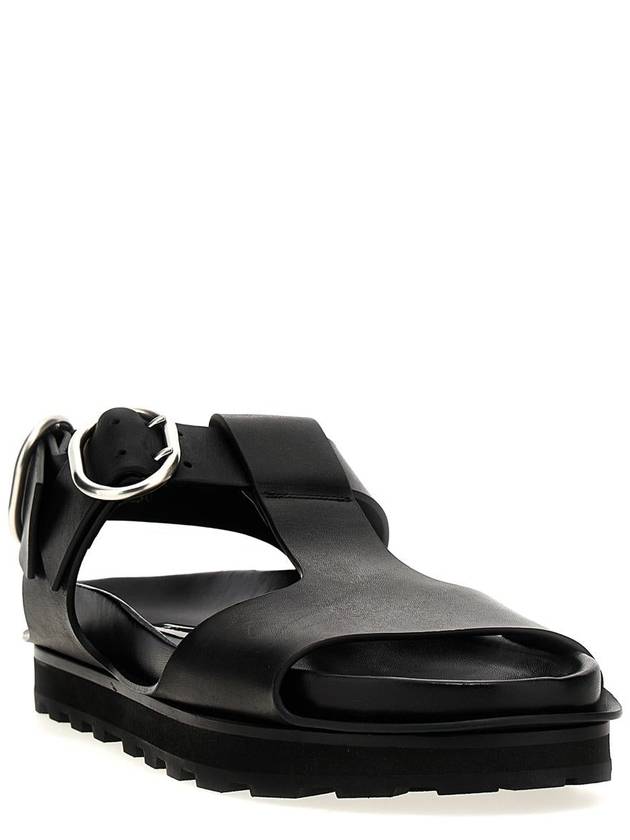 Buckle Detailed Sandals Black - JIL SANDER - BALAAN 3