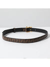 FF Square Stud Buckle Leather Belt Brown - FENDI - BALAAN 7