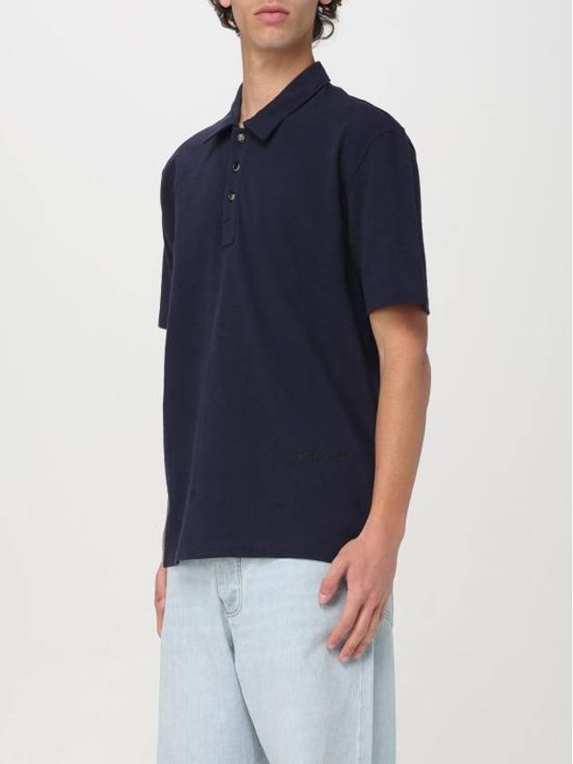 Embroidered Logo Polo Shirt Blue - BOTTEGA VENETA - BALAAN 5