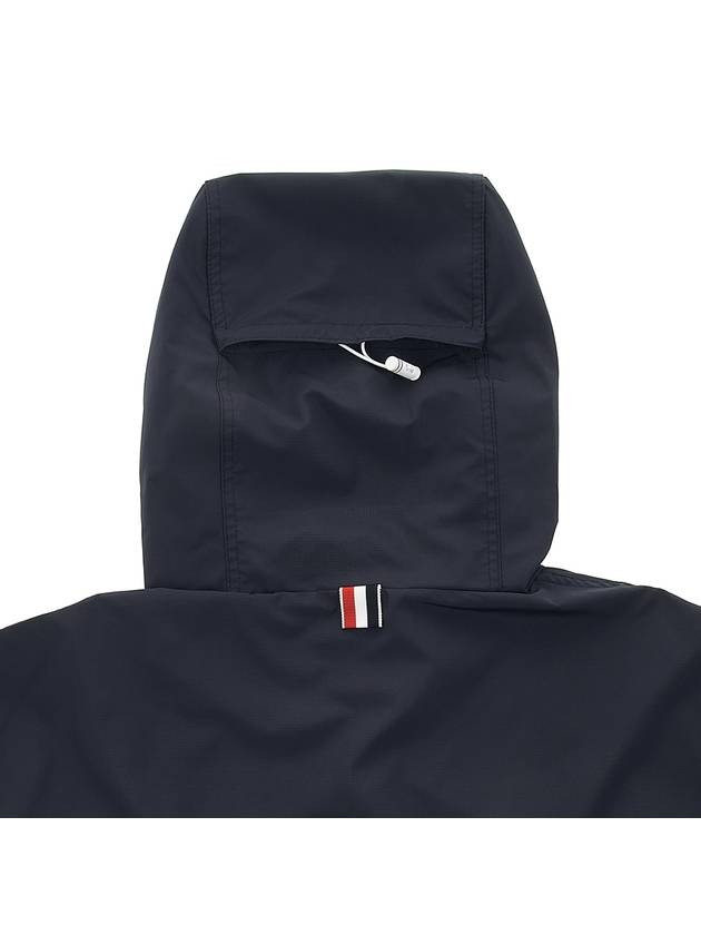 Military Ripstop Mesh 4-Bar Packable Hooded Jacket Navy - THOM BROWNE - BALAAN 9