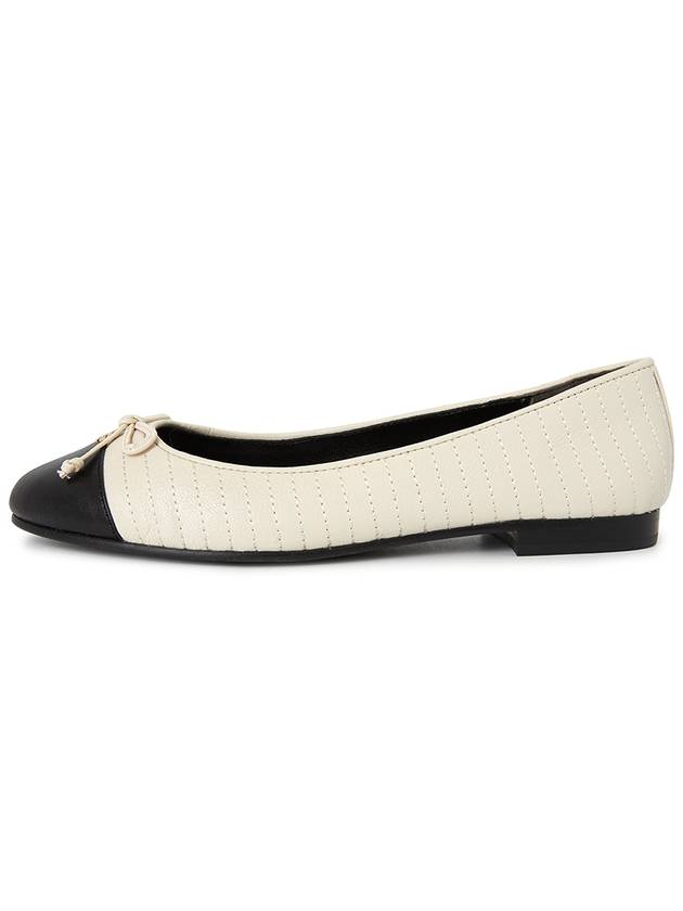 Cap-Toe Quilted Ballet Flat White - TORY BURCH - BALAAN 4