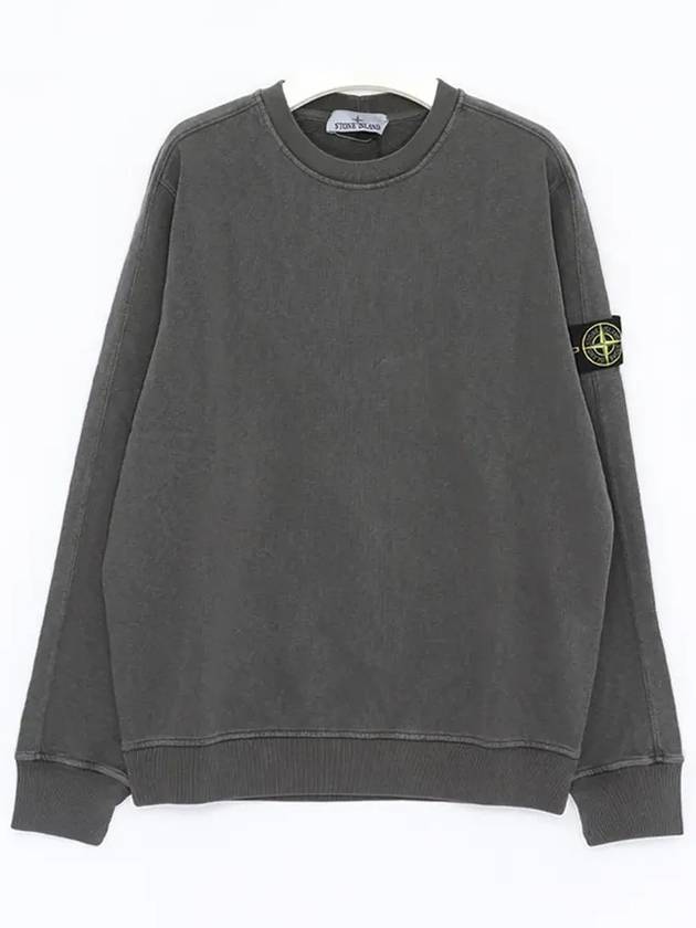 Logo Patch Crew Neck Sweatshirt Dark Grey - STONE ISLAND - BALAAN 3