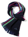 Striped Edge Merino Wool Muffler Navy - PAUL SMITH - BALAAN 2