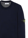 Logo Patch Round Neck Knit Top Navy - STONE ISLAND - BALAAN 8