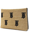 Monogram Raffia Effect Zip Pouch Bag Beige - BURBERRY - BALAAN 3