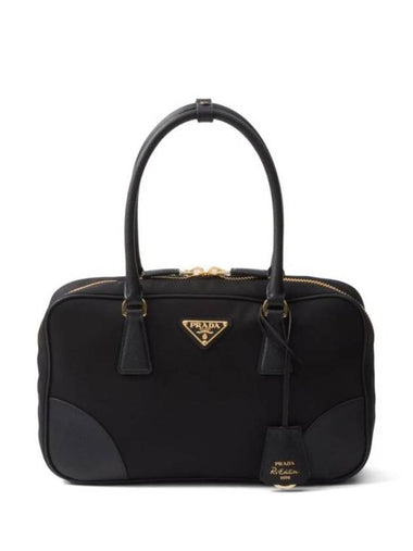 Re-Edition 1978 Re-Nylon Saffiano Leather Medium Tote Bag Black - PRADA - BALAAN 1