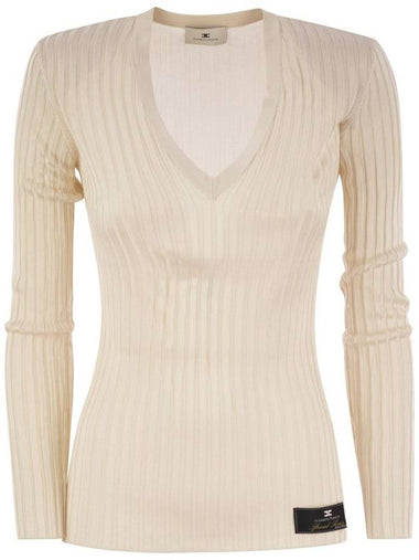 Shiny viscose ribbed jersey - ELISABETTA FRANCHI - BALAAN 1