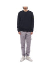 Wappen Patch Garment Dyed Sweatshirt Navy - STONE ISLAND - BALAAN 4