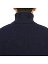 Heart Logo Cashmere Turtleneck Navy - AMI - BALAAN 8