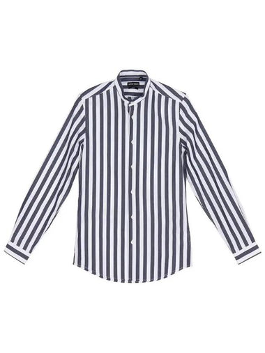 Blue Striped Cotton Long Sleeve Southern Shirt SH135 - IKALOOOK - BALAAN 1