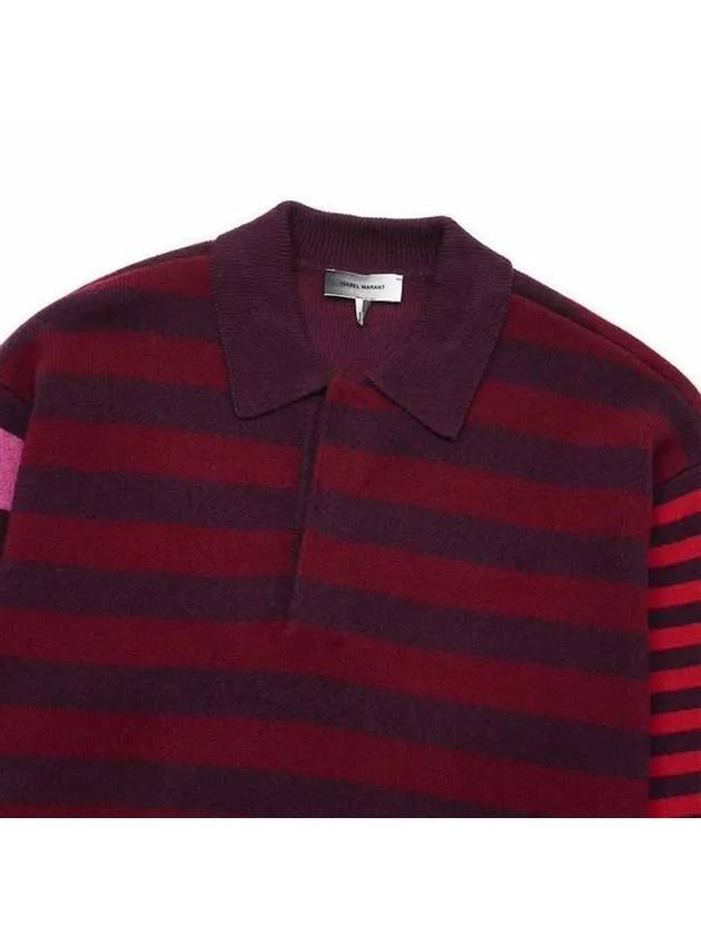 Lirio Wool Polo Knit Top Burgundy - ISABEL MARANT - BALAAN 4