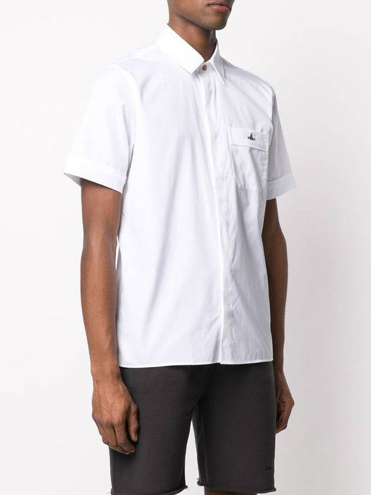 Vivienne Westwood orb logo White Short Sleeve Shirt - VIVIENNE WESTWOOD - BALAAN 1