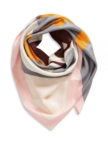 Thora Burch COLOR BLOCK LOGO SILK SQUARE 160517 800 scarf - TORY BURCH - BALAAN 1