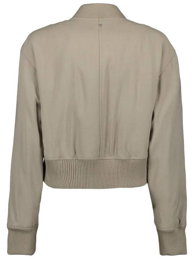 Crop Zipper Bomber Jacket Light Taupe - AMI - BALAAN 3