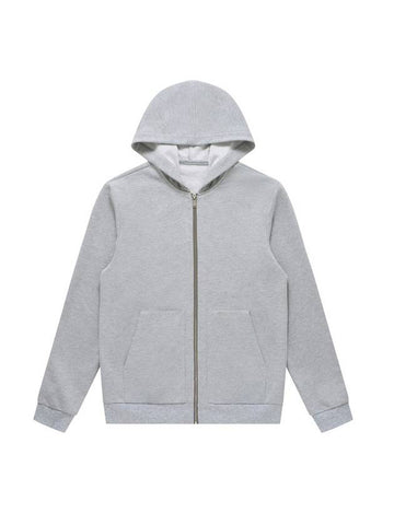 Two Way Logo Hooded Zip-up Grey - SOLEW - BALAAN 1